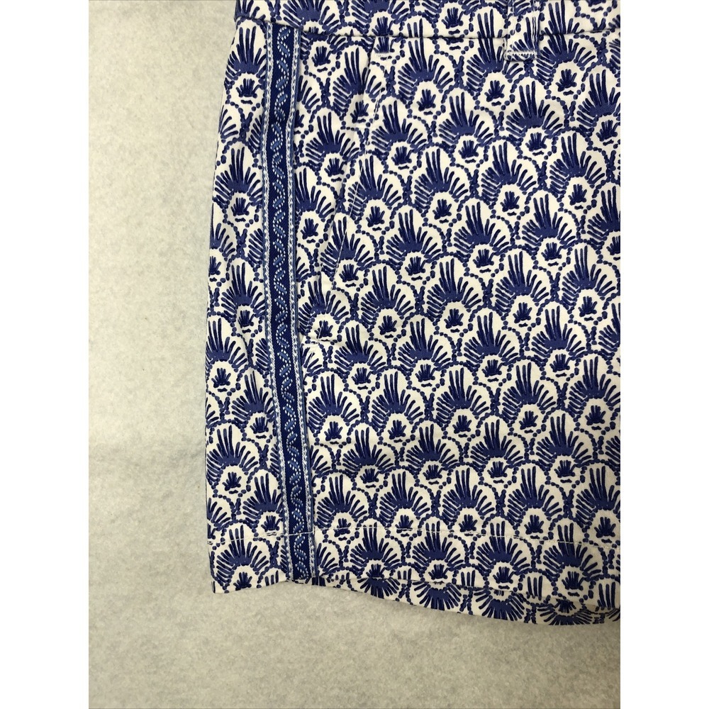 Vineyard Vines White Blue Print Shorts‎ Whale Logo Cotton Stretch Women's Size 0 - Picture 7 of 7